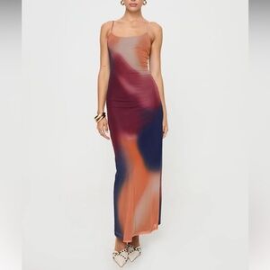 Princess Polly Amoret Maxi Dress, Multicolored Watercolor, Size 2